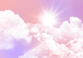 Decorative sugar cotton candy clouds sky background vector