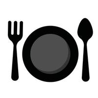 food disc spoon fork icon vector