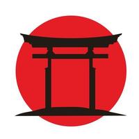 japanese gate icon vector