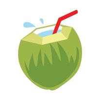 fresh green coconut drink vector
