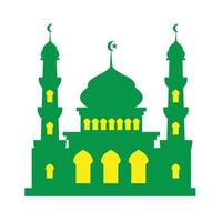 mosque moslem prayer building flat vector design