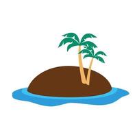 small island with coconut tree illustration vector design