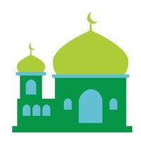 mosque moslem prayer building flat vector design