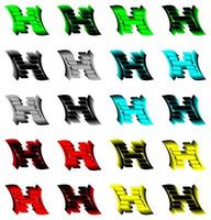 Set of letter H logo design. vector