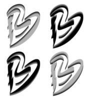 Vector graphics of elegant 3D letter B in black and gray color. Perfect for corporate, t-shirts, and so on.