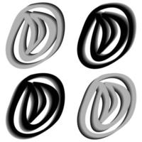 Vector graphics of elegant 3D letter O in black and gray color. Perfect for corporate, t-shirts, and so on.