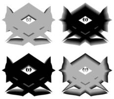 Vector graphics of abstract 3D black and gray color. Perfect for corporate, t-shirt and so on.