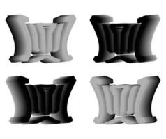 Vector graphics of elegant 3D letter W in black and gray color. Perfect for corporate, t-shirts, and so on.