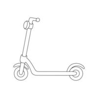 Coloring book page for kids. Electric scooter. Cartoon style. Vector illustration isolated on white background.