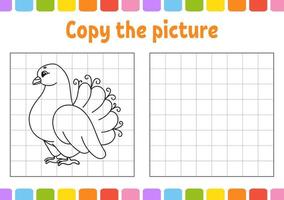 Copy the picture. Coloring book pages for kids. Education developing worksheet. Game for children. Handwriting practice. Valentine's Day. Cute cartoon vector illustration.