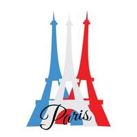 Eiffel tower in white, blue and red colours. Paris. vector