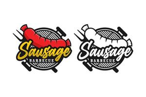 Sausage barbecue design premium logo vector