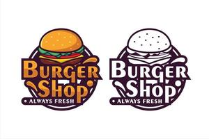 Burgershop alwaysh fresh design premium logo vector