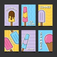 colección de plantillas de tarjetas de helados vector