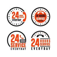 24 Hours service everyday design logo collection vector