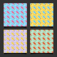 Ice cream seamless pattern design collection vector