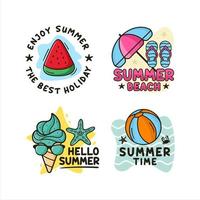 colección de logotipos de diseño de insignias de verano vector