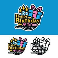 Happy Birthday badge label sticker design premium vector