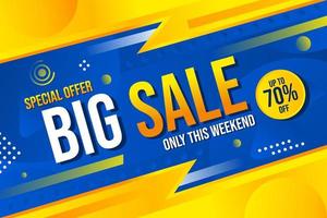Big sale banner promotion abstract background yellow blue color design vector