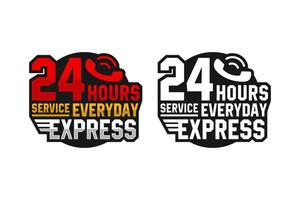 24 Hours service everyday express basketball style design logo vector