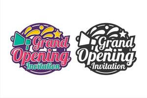 Grand opening invitation vector design set