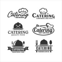 logotipo de la colección premium de diseño de catering vector