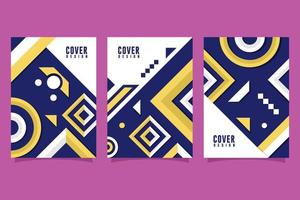 Abstract geometric pattern cover design collection vector