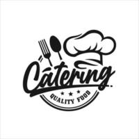 Catering quality food design premium logo vector