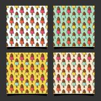 Ice cream seamless pattern premium design-02 vector