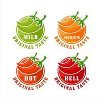 Chili peppers taste level vector design premium