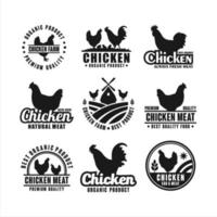 Chicken farm logo template collection vector