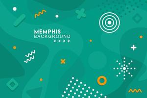 Abstract background green memphis design vector