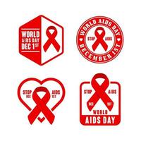 World Aids Day badge premium design collection
