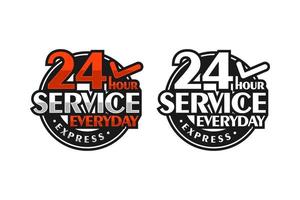 24 Hours service everyday express design logo vector
