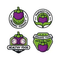 Mangosteen farm fresh logo collection vector