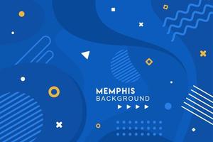 Abstract background blue memphis design vector