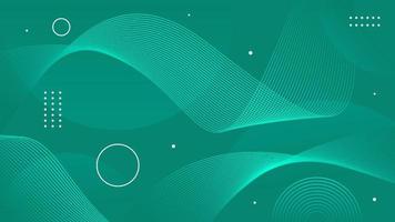 Wave lines abstract background green white design vector