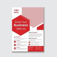 Modern And Professional Red Corporate Flyer Template In A4 Size vector