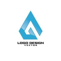 letra creativa un vector de diseño de logotipo de triángulo