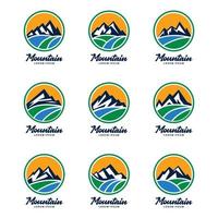 conjunto de plantillas de logotipo de paisaje de montaña vector