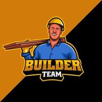 Builder team mascot logo template vector