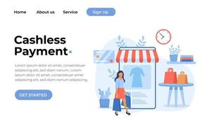 Unique Modern flat design concept of Cashless Payment for website and mobile website. Landing page template. Easy to edit and customize. Vector illustration