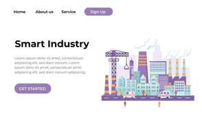 Unique Modern flat design concept of Smart Industry for website and mobile website. Landing page template. Easy to edit and customize. Vector illustration