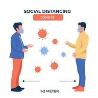 Social distancing. keep distance in public society to protect from COVID-19 outbreak. vector