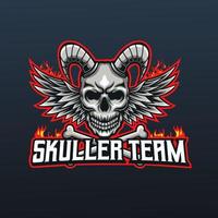 skull with wings mascot logo template. easy to edit and customize vector