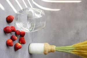 Strawberry and water photo