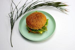 Delicious burger with cheese photo