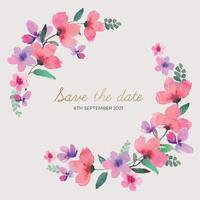 Watercolor wedding floral crown vector