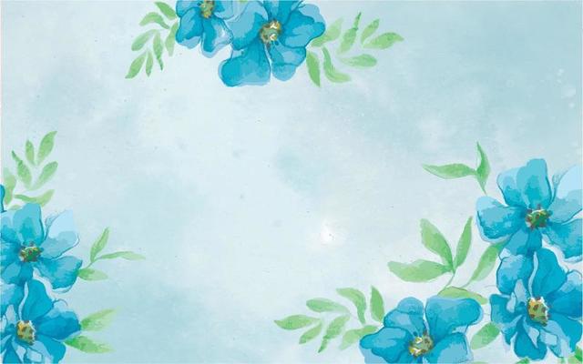 Watercolor floral blue banner