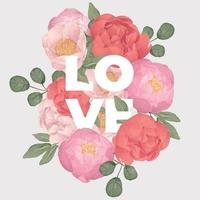 Floral love in watercolor vector